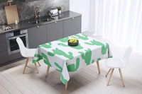 Bonamaison Tafelkleed, Anti-Mold, Sneldrogend, Waterdicht, 100% Polyester Tafellaken, Petroleum Groen, Wit, 140 x 140 Cm