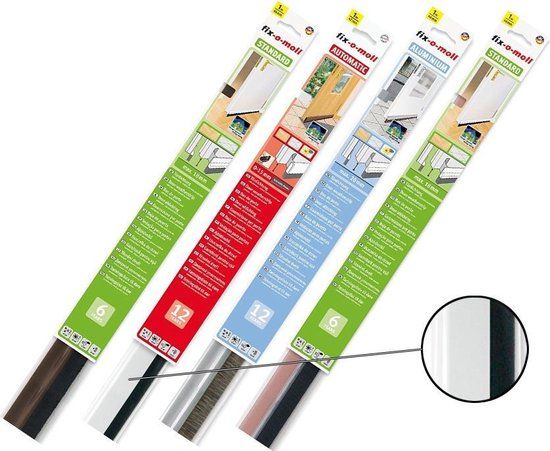 Fix-o-moll Deurborstel automatic zelfklevend - wit - 1m Automaat wit