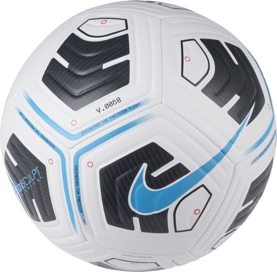 Nike Unisex's NK ACADEMY - TEAM Recreatieve Voetbalbal, Wit/Zwart/(lt Blauw Fury), 4