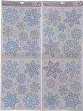 Merkloos 4x Sneeuwvlokken raamsticker / kerst raamdecoratie - 30 x 46 cm