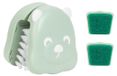 Brosse de cuisine pour ustensiles de découpe avec têtes interchangeables, Vert