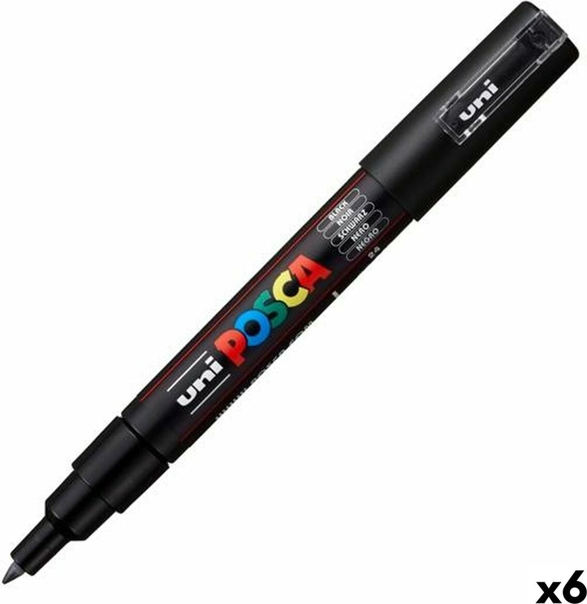 uni-ball Verfstift PC1MC zwart - 6 stuks