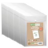 eco-eco A5 50% gerecycleerde doorzichtige transparante portret drukknop Popper portemonnee, plastic mappen 230x170mm (Pack van 20), 200mic, eco158x4
