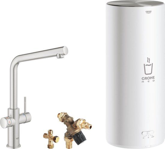 GROHE Red 3IN1 kokendwaterkraan - L Uitloop - RVS (supersteel)
