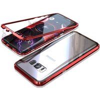 Phonillico® Rode magnetische hoes 360 Volledige bescherming Metaal Ultrabestendig achterruitfolie voor Samsung Galaxy S8 PLUS