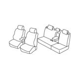 Set Toyota Superior stoelhoezen set grijs / zwart geschikt voor Toyota Auris 5p (04/07>11/12)