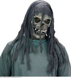 Widmann - Spook & Skelet Kostuum - Verschrikkelijk Eng Doodshoofd Masker - Grijs - Halloween - Verkleedkleding