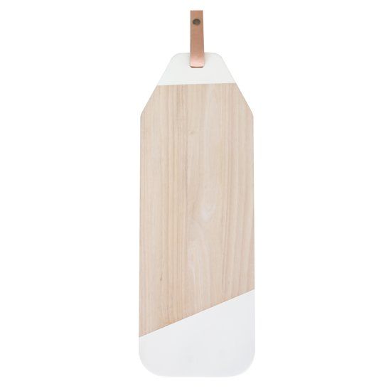 TAK Design Limbo Kaasplankje - Incl. Leer - Hout - 60 x 21 cm - Wit