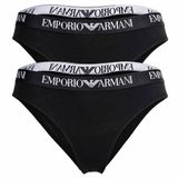 Emporio Armani Coton Essentiel lot de 2 culottes brésiliennes pour femmes, noir, XL