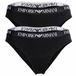 Emporio Armani Coton Essentiel lot de 2 culottes brésiliennes pour femmes, noir, XL