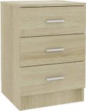 vidaXL Nachtkastje - 38x35x56 cm - Bewerkt Hout - Sonoma Eikenkleurig