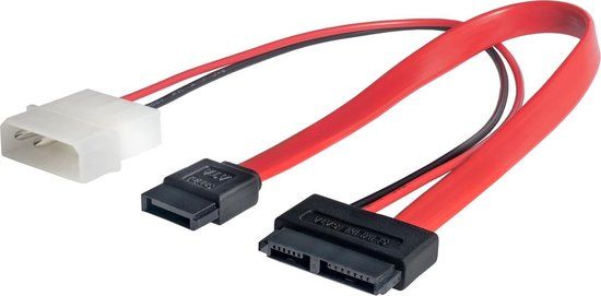 Akyga Slim SATA-kabel SATA Molex voor Harde Schijven en Moederborden 0,2M