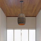 Merkloos Wijnvat Hanglamp Naturel Hout E27 35cm
