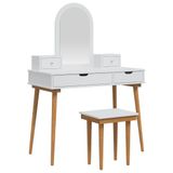 vidaXL Kaptafelset FAUSKE 5-delig Wit 100 x 50 x 143 cm