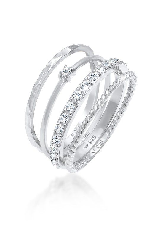 Elli Dames Ring Set - 4-delig - 925 Sterling Zilver - Maat 58