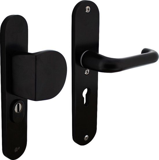 Intersteel Veiligheidsbeslag SKG*** Greep/Kruk Profielcilinder 55 mm Kerntrekbeveiliging Aluminium Zwart