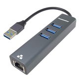 PremiumCord Adapter USB 3.0 naar LAN RJ45 Gigabit Ethernet + 3x USB 3.0 poorten