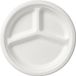 Duni Wegwerp fondue/gourmet borden - 50x - 3-vaks - wit - D26 cm