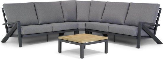 Santika Cinta/Riviera Hoek Loungeset 4-Delig - Grijs-Antraciet - 5 Zits