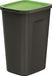 Poubelle noire, 50 litres, pour tri des déchets, avec couvercle vert, système modulaire