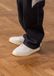 Manfield - Heren - Witte leren sneakers - Maat 46