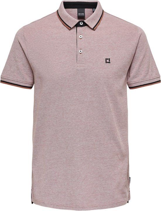 ONLY & SONS ONSFLETCHER LIFE SLIM SS POLO NOOS Men's Polo Shirt - Size XXL - Copper Brown;Melange