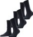 FALKE Family 3-Pack eenkleurig katoen multipack sokken dames blauw - maat 35-38