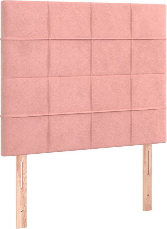 vidaXL Hoofdbord Roze Fluweel 90x5x118/128 cm