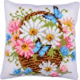 Vervaco Kruissteekkussen kit Mand met bloemen