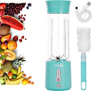 Cliste Draagbare Blender - Blender To Go - Smoothie Blender - USB Oplaadbaar -Portable Smoothie Maker - Afneembaar - Draadloos - Compact Blender - 500 ml - Mini Smoothie Maker - Fresh Juice Maker - Portable Blender - Blauw - Recepten inbegrepen