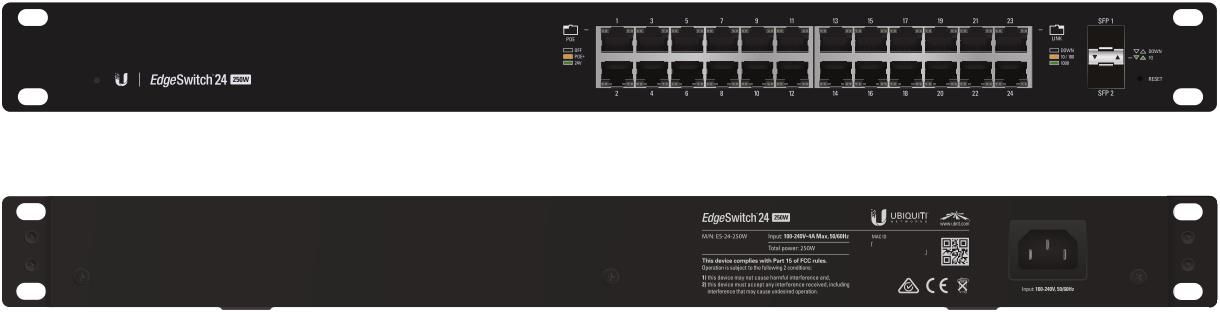 Ubiquiti ES-24-250W - Managed Gigabit PoE+ Switch - 24 Port - 2 SFP - 250W