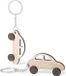 Merkloos / Sans marque Makito Western Europe (mkto) Sleutelhanger met auto - 2 stuks - hout - 4x7 cm - autosleutel hanger