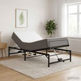 vidaXL Elektrisch Verstelbaar Bedframe Zwart 107 x 200 cm Staal