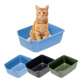 Ferplast Kattenbak, Toilet voor Grote Katten, Gemaakt van Kunststof met Hoge Randen, Snel en Gemakkelijk Schoon te Maken L 46 x B 36 x H 16,2 cm, Diverse Kleuren