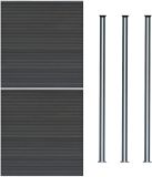 MonsterShop Composiet schuttingset - grijs - 185x353 cm