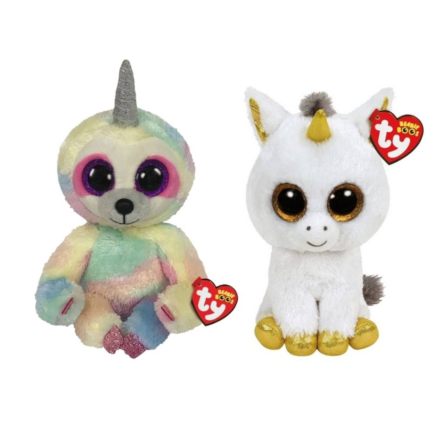 TY - Knuffel - Beanie Buddy - Cooper Sloth & Pegasus Unicorn - 2023 - Meerkleurig