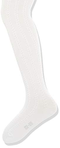 Panty vlechtpatroon - wit - 62 cm