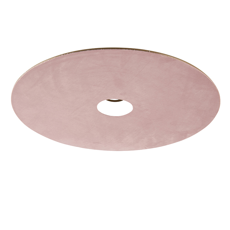 QAZQA Velours platte kap roze met goud 45 cm