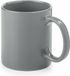 Bellatio Design Koffie mokken/bekers - keramiek - glans - met oor - grijs - 370 ml