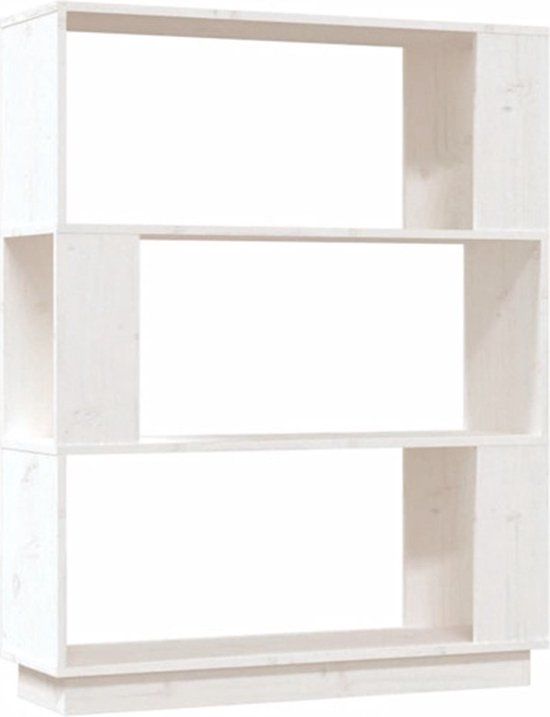 vidaXL Boekenkast/kamerscherm 80x25x101 cm massief grenenhout wit