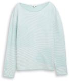 Tom Tailor - Gebreide trui van katoen - Maat L - mint ginko structure stripe