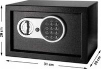 Herzberg Home & Living Herzberg Hg-03855: Double Bolt Elektronische Digitale Stalen Kluis - 20X31X20Cm