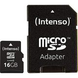 Intenso microSDHC 16GB Class 4 geheugenkaart incl. SD-adapter, zwart