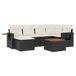 vidaXL 7-delige Loungeset met kussens, polyrattan, zwart