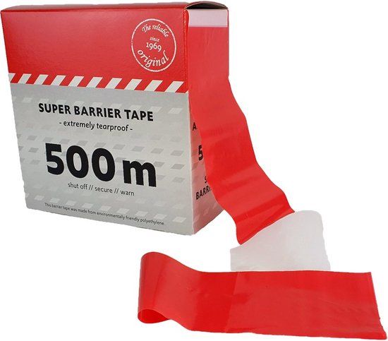 TancCo Kelmaplast Afzetband rood-wit 250 mtr.