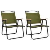 VidaXL Terras Oxford Tuinstoel, Staal, Groen, 2 stuks