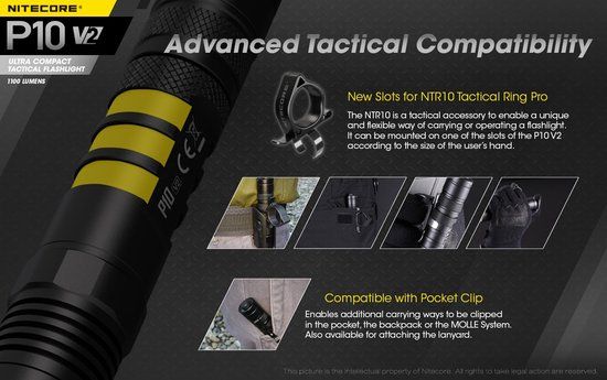 NITECORE P10 V2 zaklamp - 1100 lumen - EAN: 6952506405916