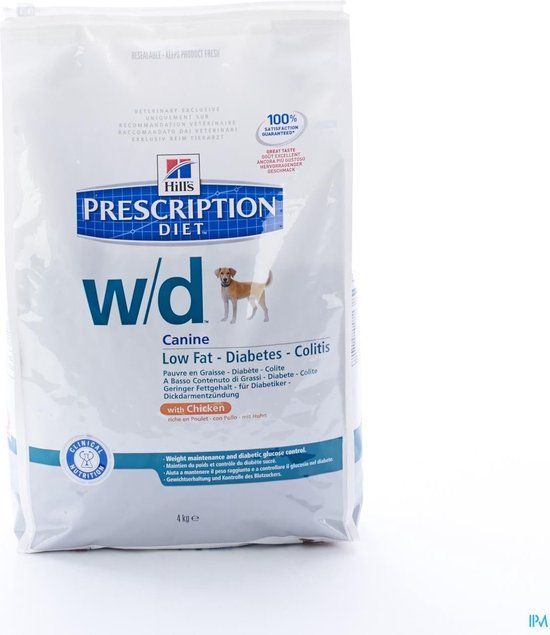 Hill's Prescription Diet W/D Digestive Weight - Kip - Hondenvoer - 4 kg