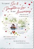 Traditionele Piccadilly Greetings Traditionele verjaardagskaart Zoon & Dochter In Recht - 9 x 6 inch