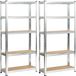 AKORD Étagère Métallique Double 70x30x154 cm Argent - 10 Tablettes, Auto-assemblage, 175 kg Chargeable par Tablette, Construction Acier/MDF